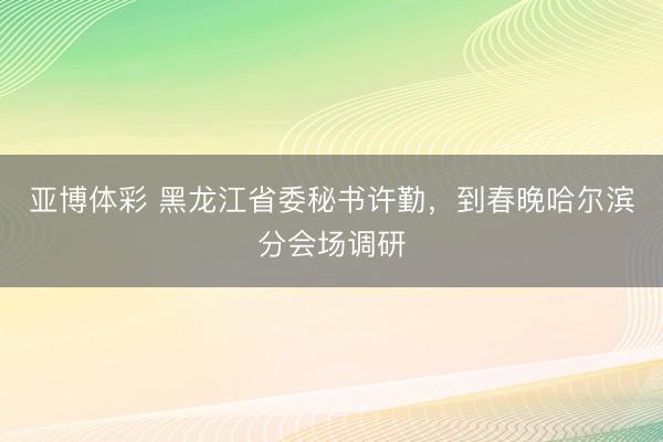 亚博体彩 黑龙江省委秘书许勤,到春晚哈尔滨分会场调研