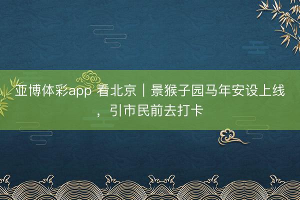 亚博体彩app 看北京|景猴子园马年安设上线,引市民前去打卡