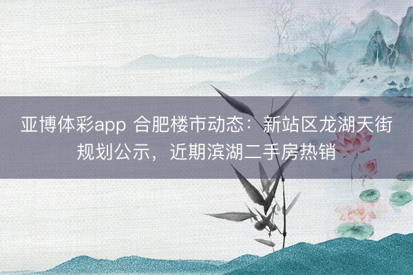 亚博体彩app 合肥楼市动态：新站区龙湖天街规划公示，近期滨湖二手房热销