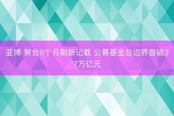 亚博 聚合8个月刷新记载 公募基金总边界首破37万亿元