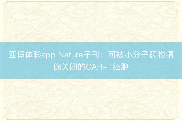 亚博体彩app Nature子刊:可被小分子药物精确关闭的CAR-T细胞
