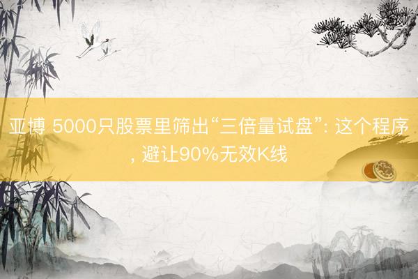 亚博 5000只股票里筛出“三倍量试盘”: 这个程序， 避让90%无效K线