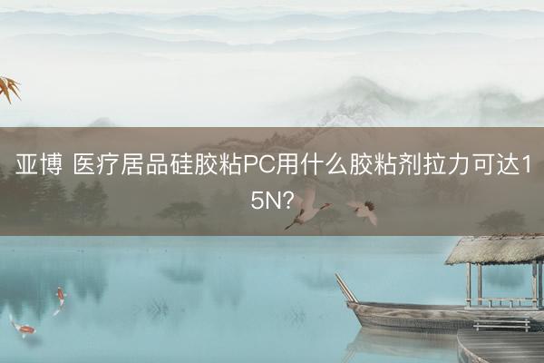 亚博 医疗居品硅胶粘PC用什么胶粘剂拉力可达15N?