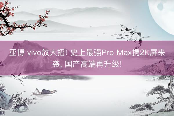 亚博 vivo放大招! 史上最强Pro Max携2K屏来袭， 国产高端再升级!